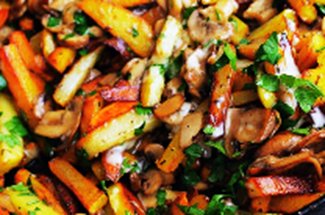 Картофель, жареный с грибами
